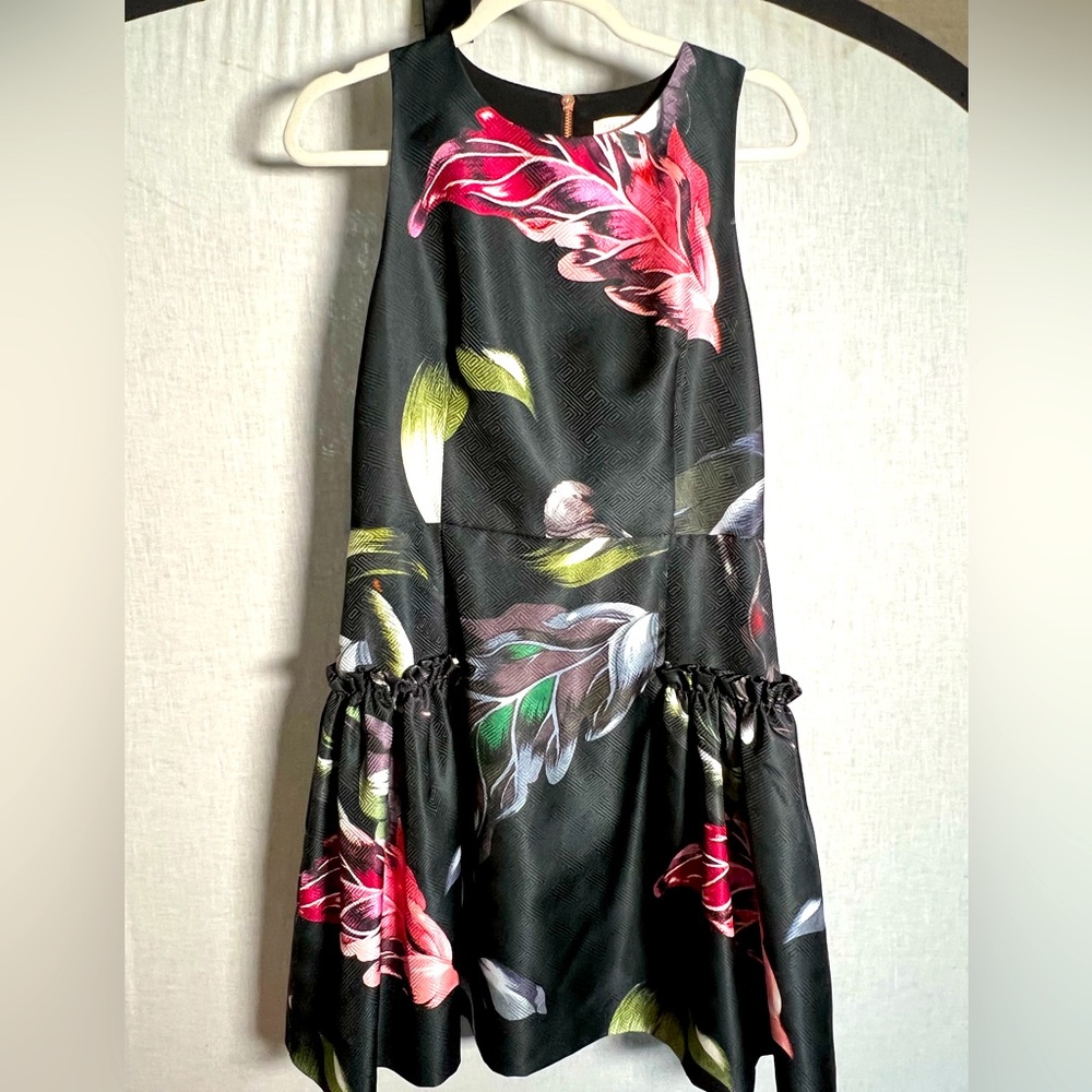 Ted Baker gorgeous black floral‎ dress- 3